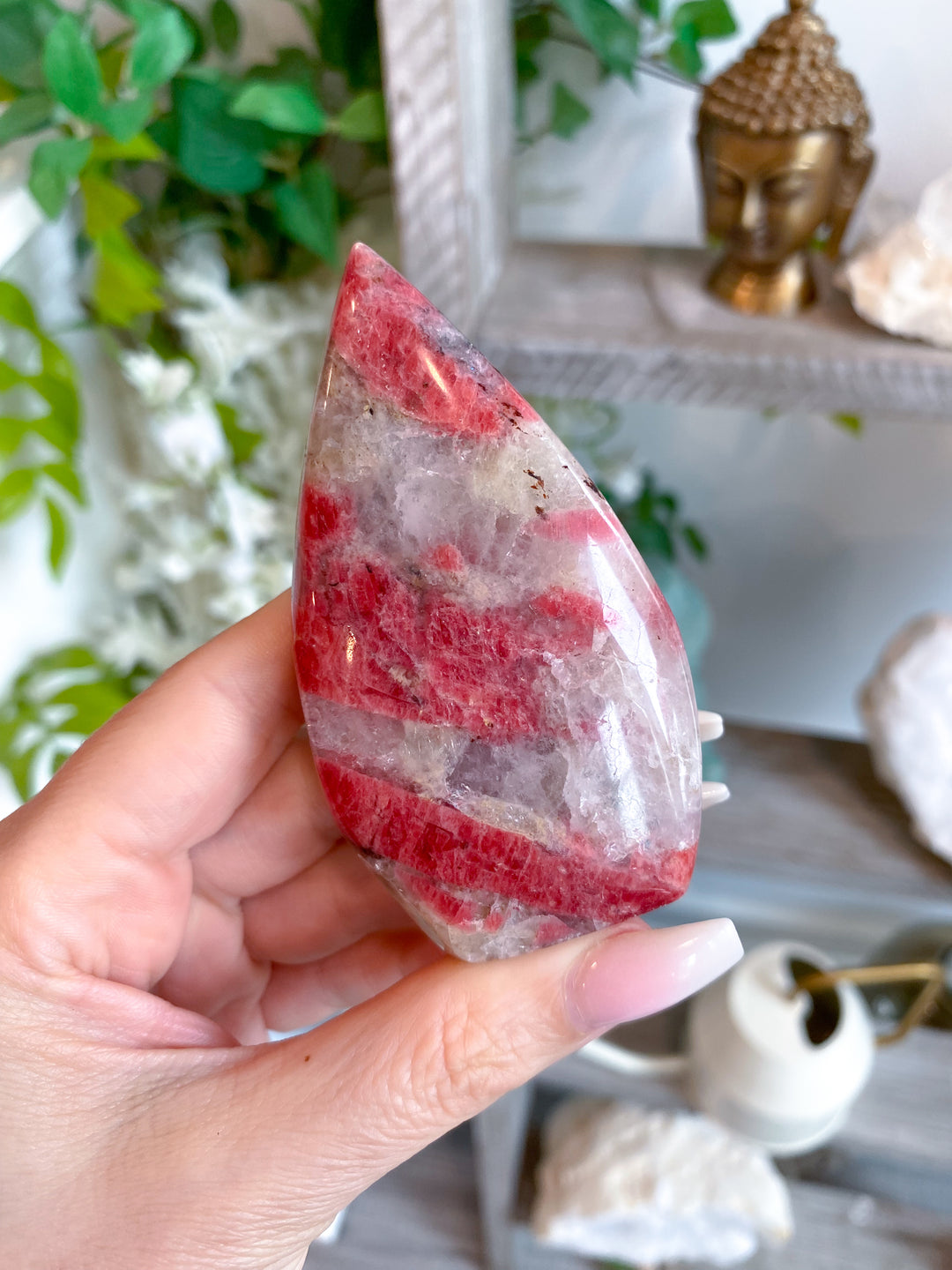Bright Rhodonite Flame #1 - Read Description
