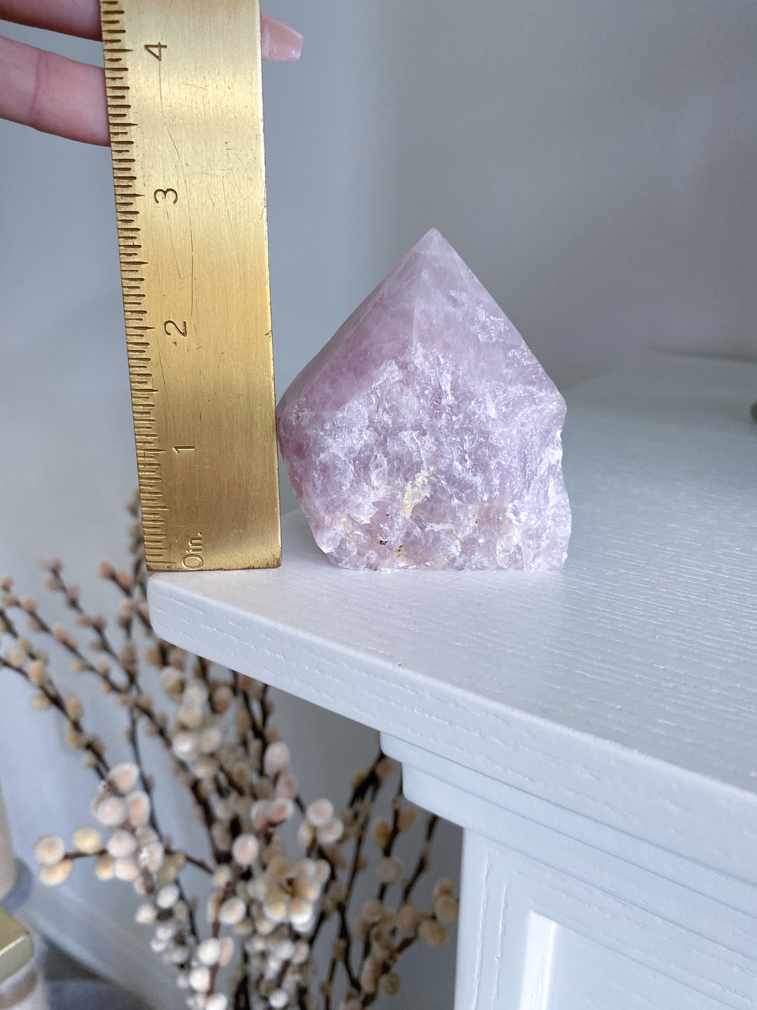 PINK Kunzite Top Polish - Slight Chipped Tip - Get Exact Piece - Self Love - Self Care - Pink Kunzite - White Kunzite