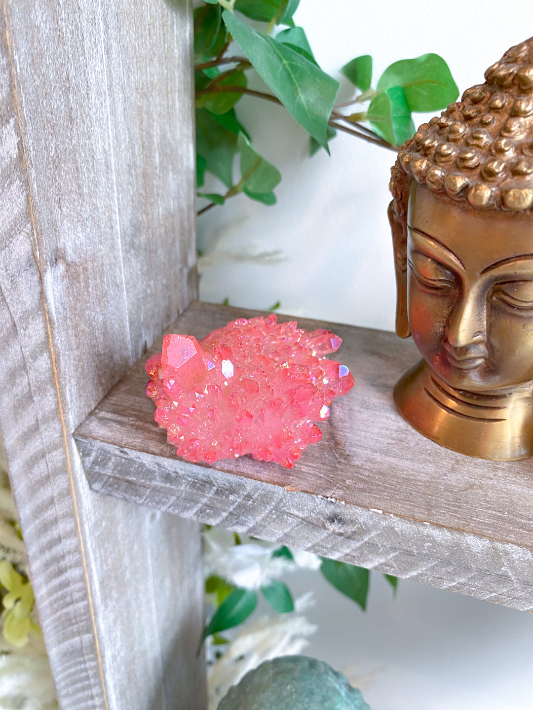 Pink Angel Aura Quartz Cluster