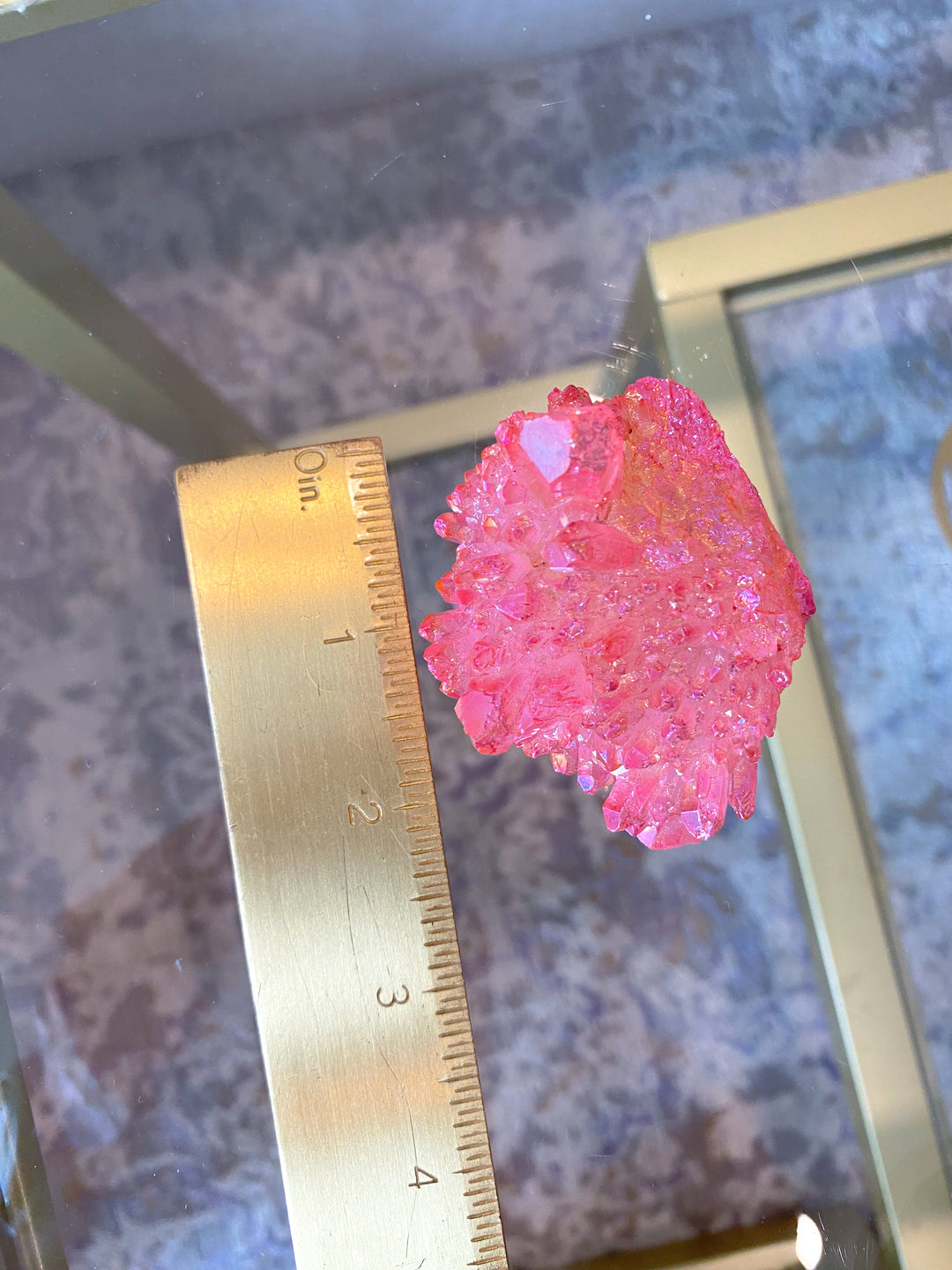 Pink Angel Aura Quartz Cluster