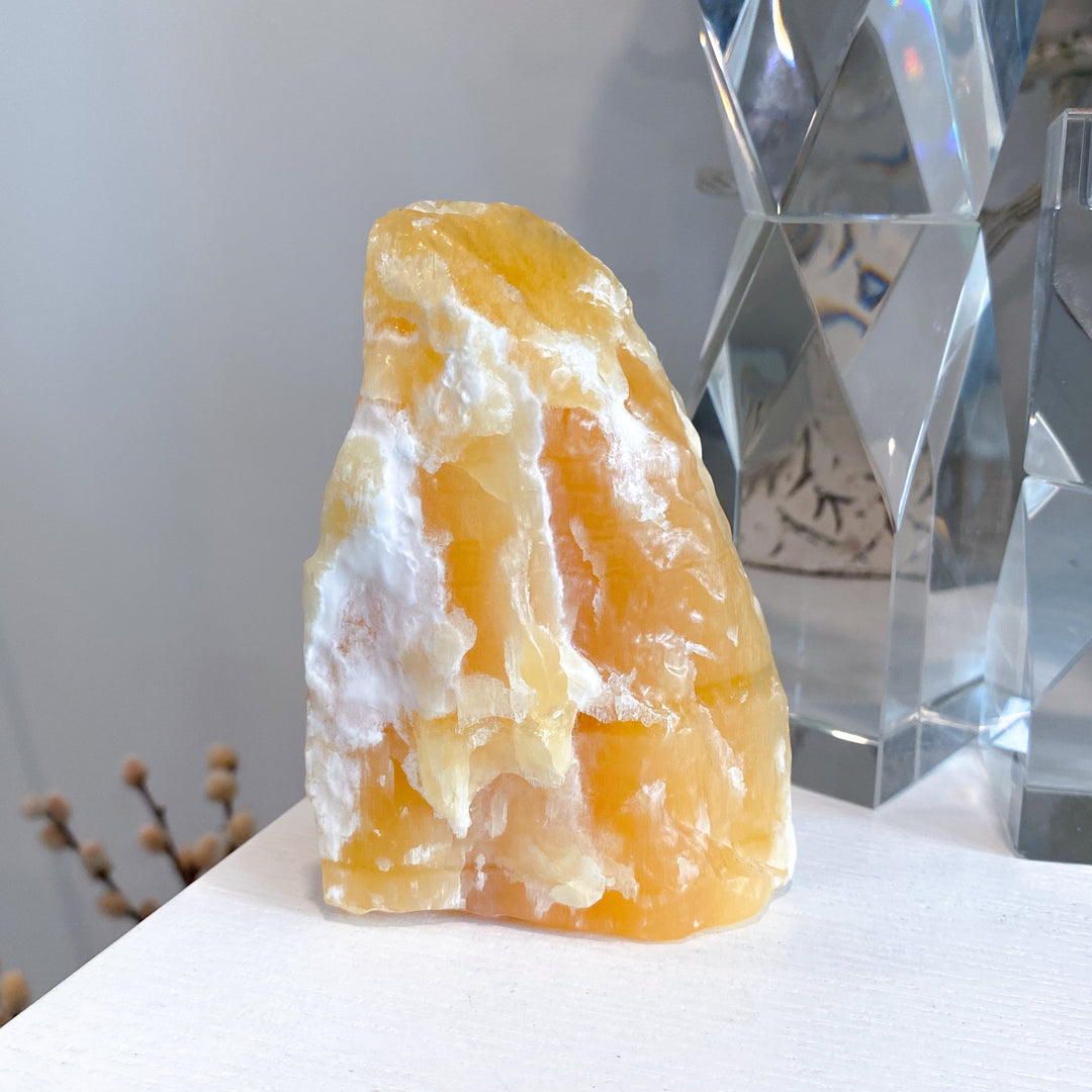 Standing Rough Orange Calcite Chunk #2 - Get Exact Piece
