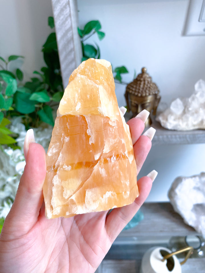 Standing Rough Orange Calcite Chunk #2 - Get Exact Piece