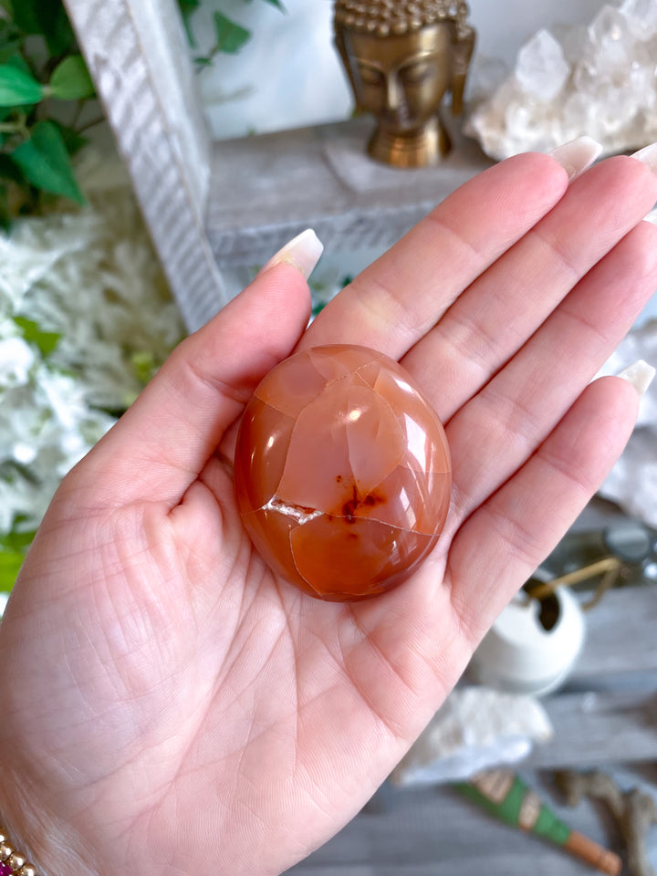 Carnelian Palm Stone #8 - Get Exact Item