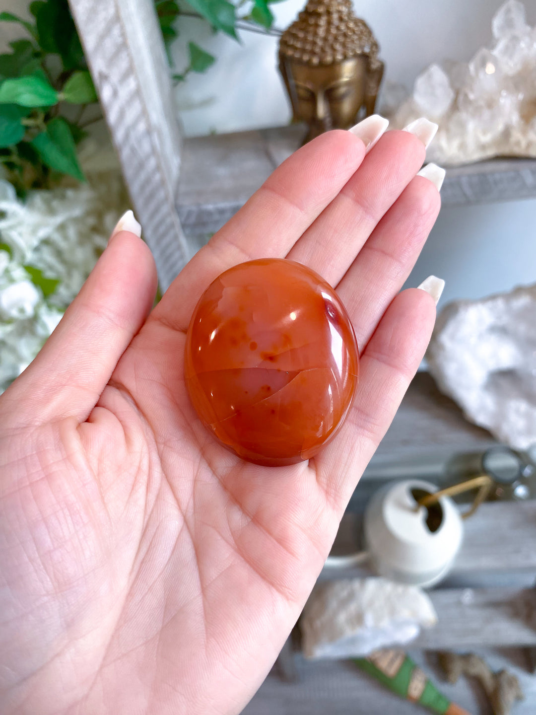 Carnelian Palm Stone #8 - Get Exact Item