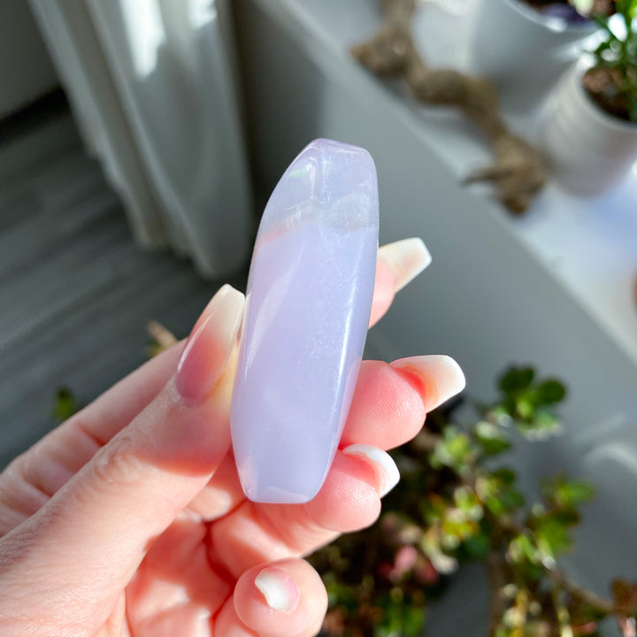 Pastel Lavender Fluorite Palm Stone 