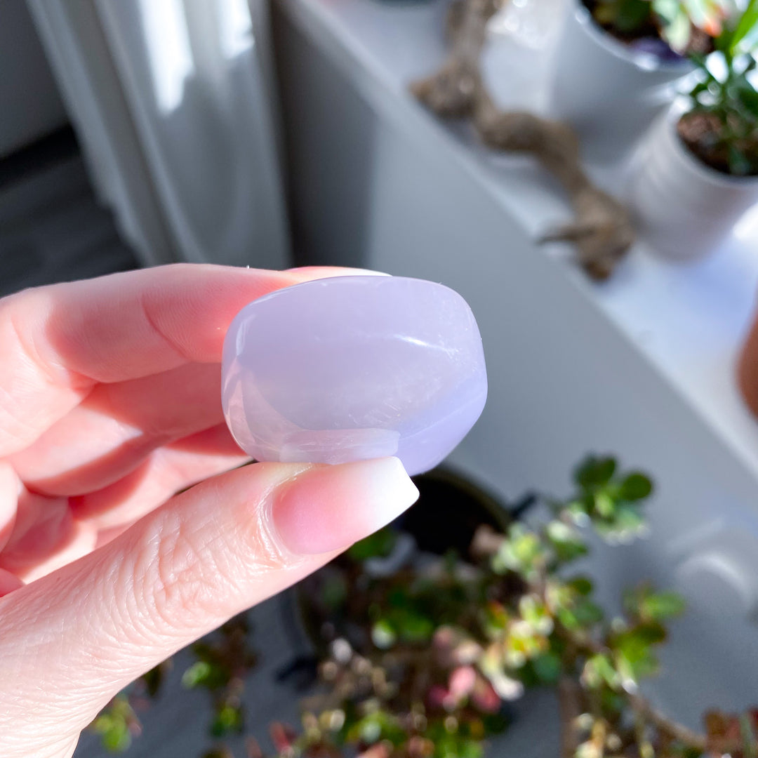 Pastel Lavender Fluorite Palm Stone 