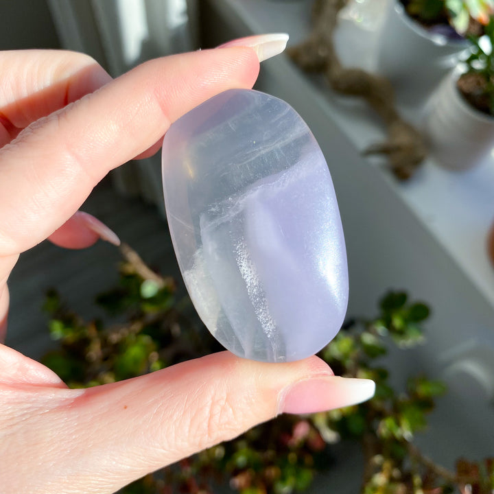 Pastel Lavender Fluorite Palm Stone 