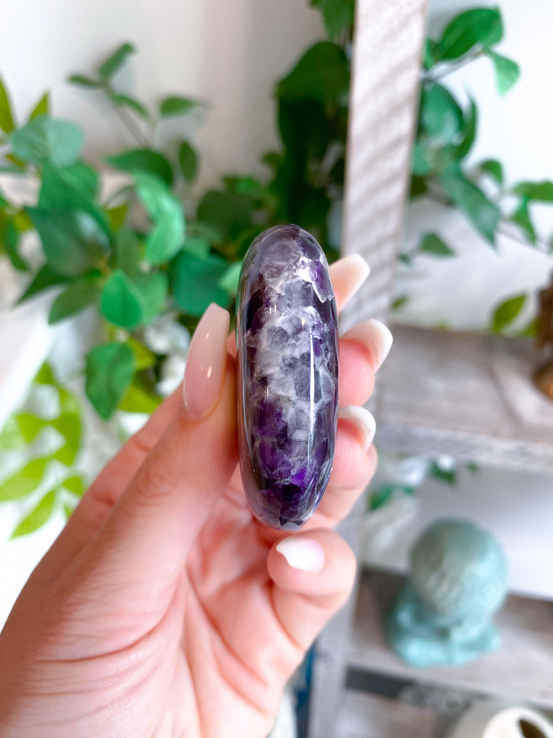 Dream Chevron Amethyst Palm Stone #1