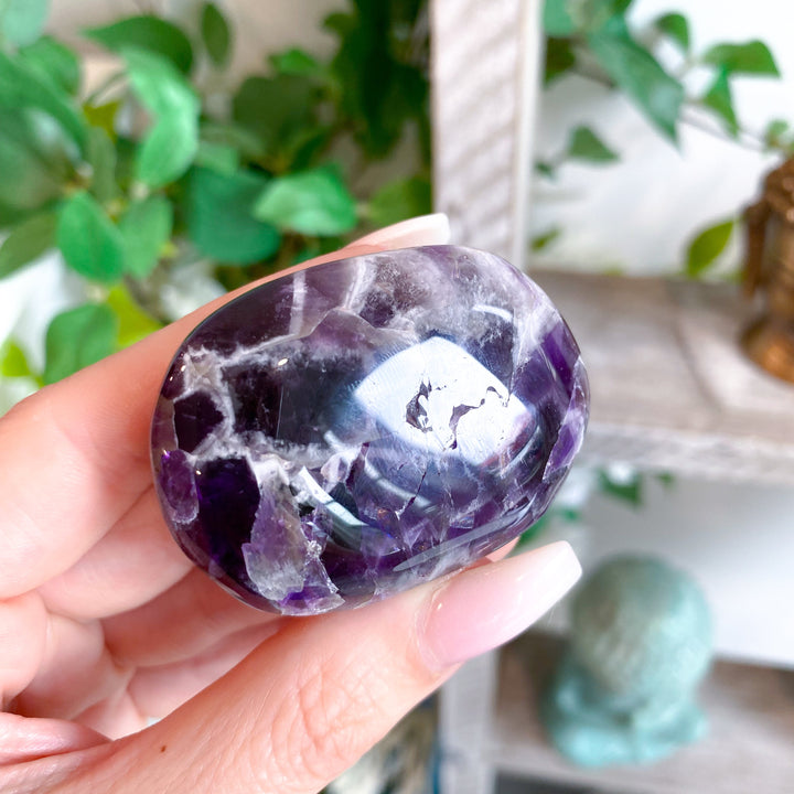 Dream Chevron Amethyst Palm Stone #1