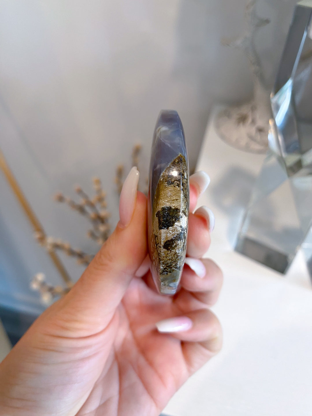 Purple Chalcedony Moon #1 - Get Exact Item