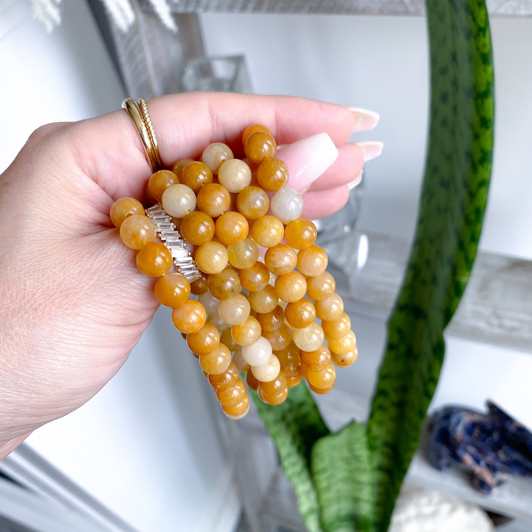 Yellow Jade Bracelet 8mm