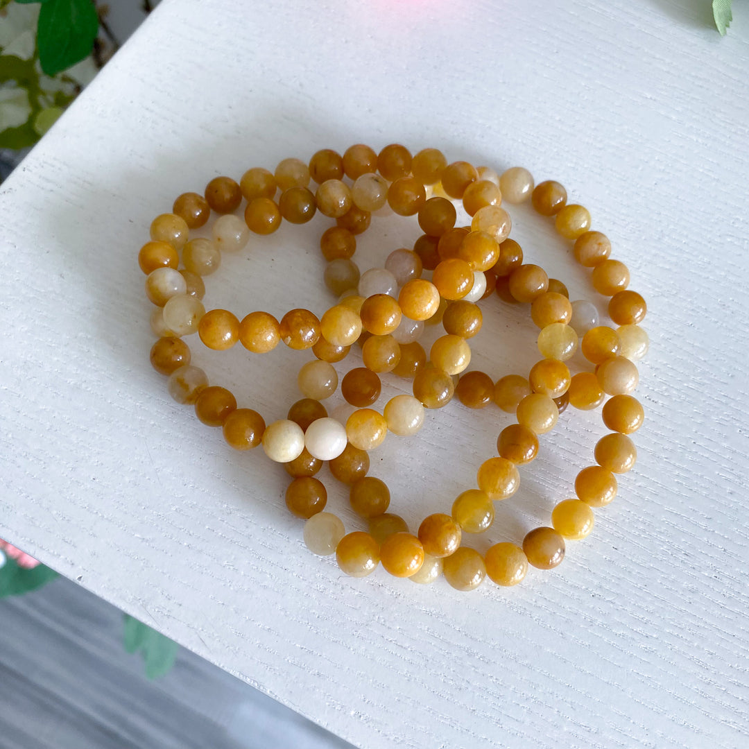 Yellow Jade Bracelet 8mm