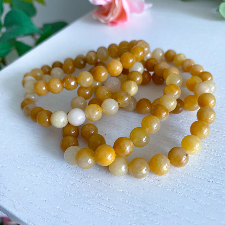 Yellow Jade Bracelet 8mm
