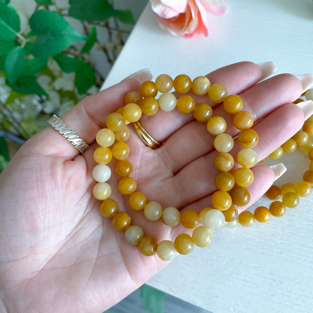 Yellow Jade Bracelet 8mm