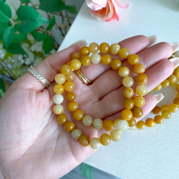 Yellow Jade Bracelet 8mm