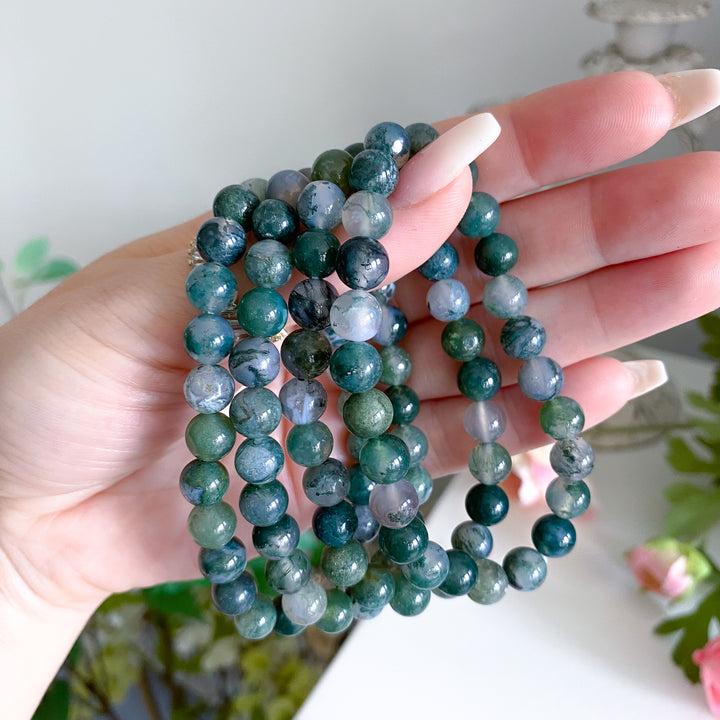 Moss Agate Bracelet 8mm
