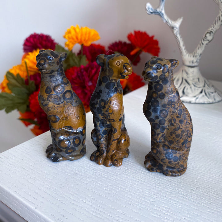 Leopard Skin Jasper Leopard Carving