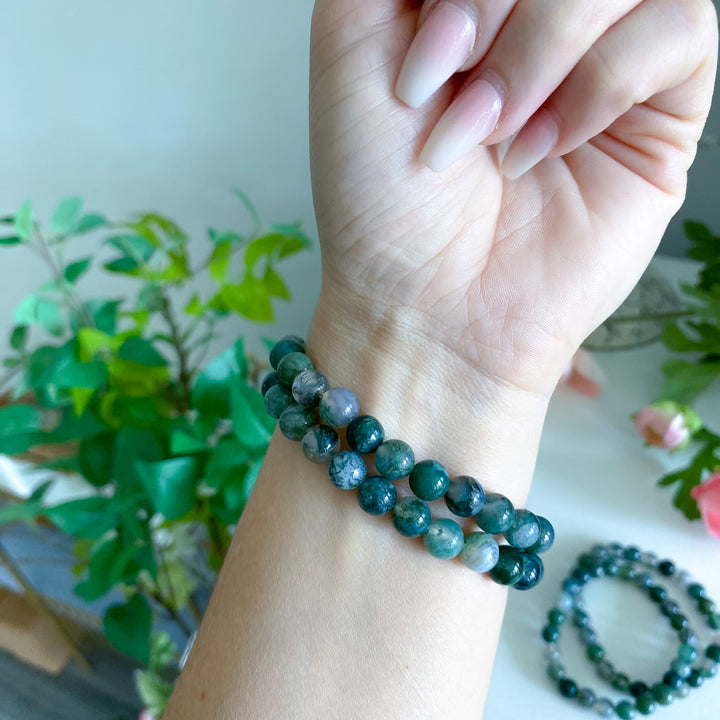 Moss Agate Bracelet 8mm