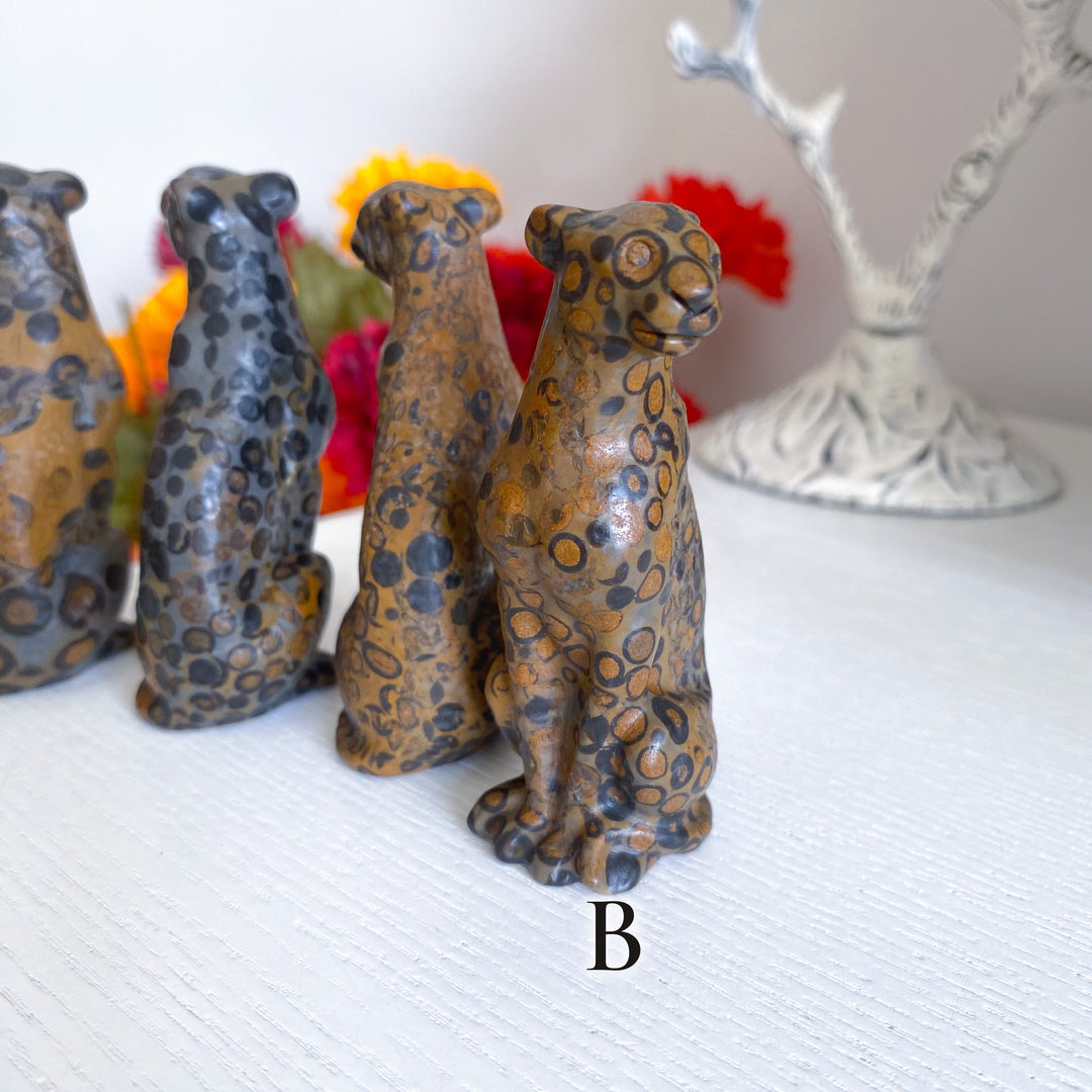 Leopard Skin Jasper Leopard Carving