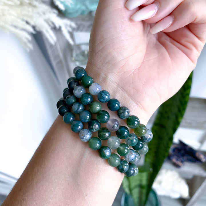 Moss Agate Bracelet 8mm