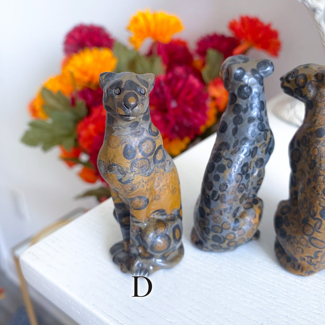 Leopard Skin Jasper Leopard Carving