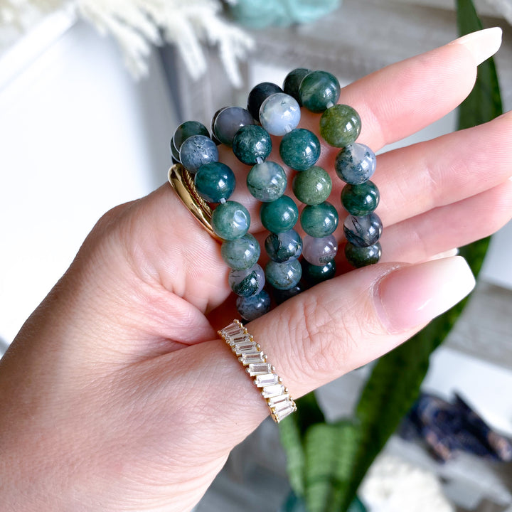 Moss Agate Bracelet 8mm
