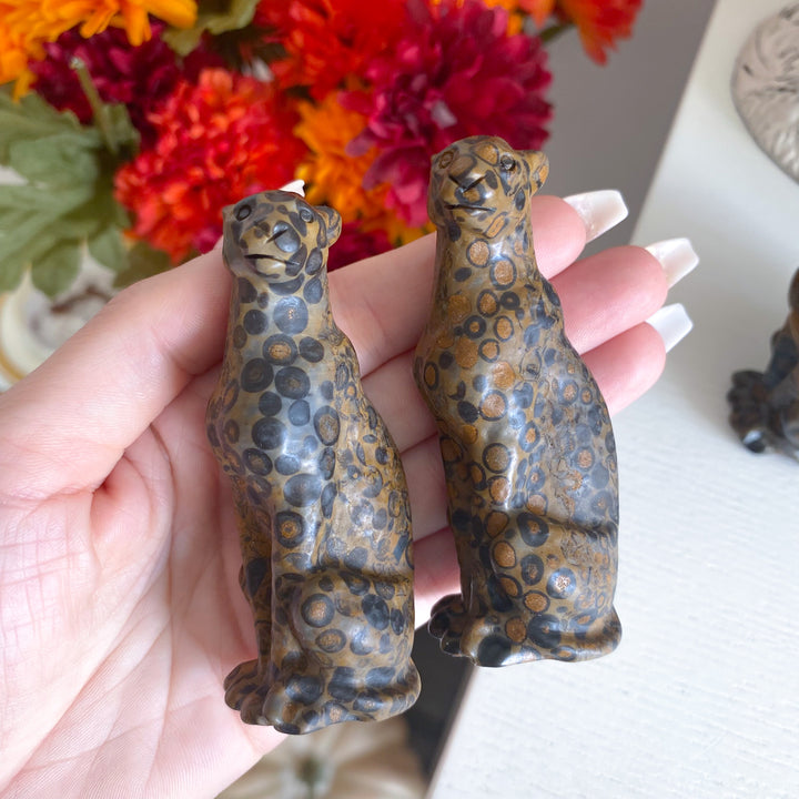 Leopard Skin Jasper Leopard Carving