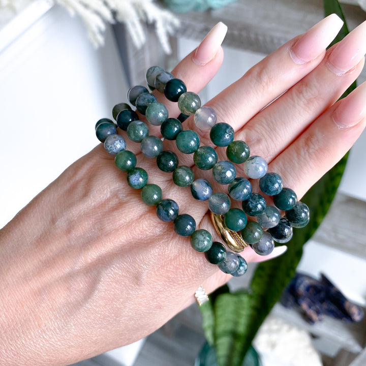Moss Agate Bracelet 8mm