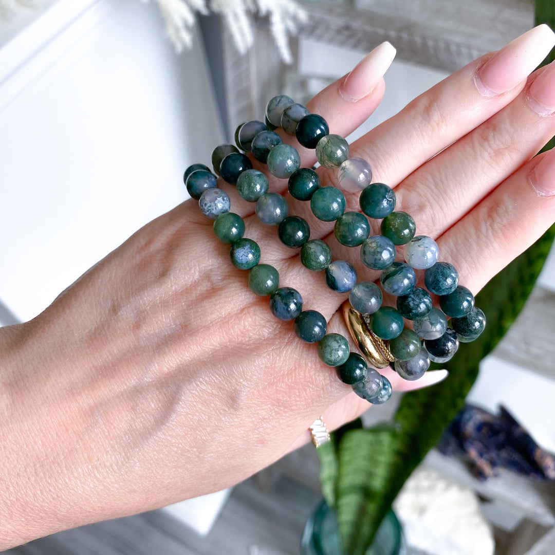 Moss Agate Bracelet 8mm