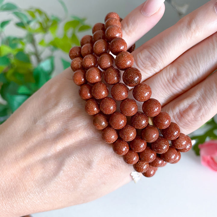 Goldstone Stretch Bracelet 8mm (Copper Flecks)