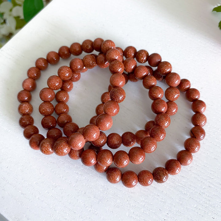 Goldstone Stretch Bracelet 8mm (Copper Flecks)