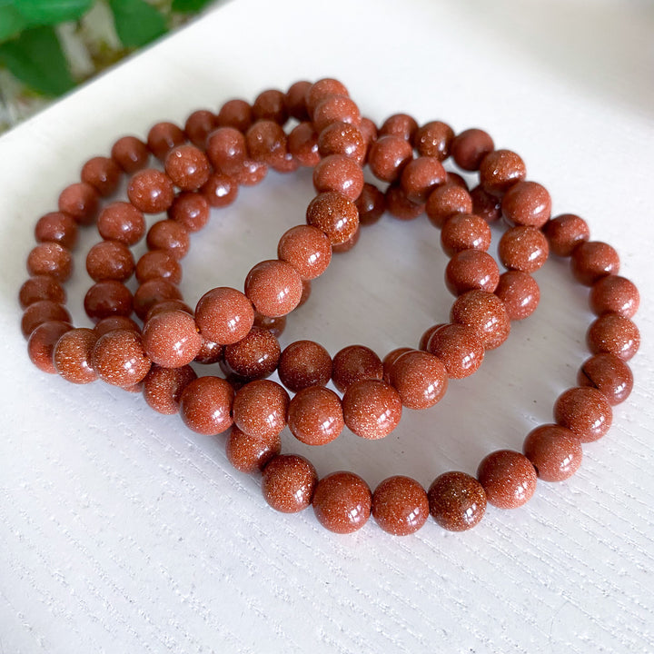Goldstone Stretch Bracelet 8mm (Copper Flecks)