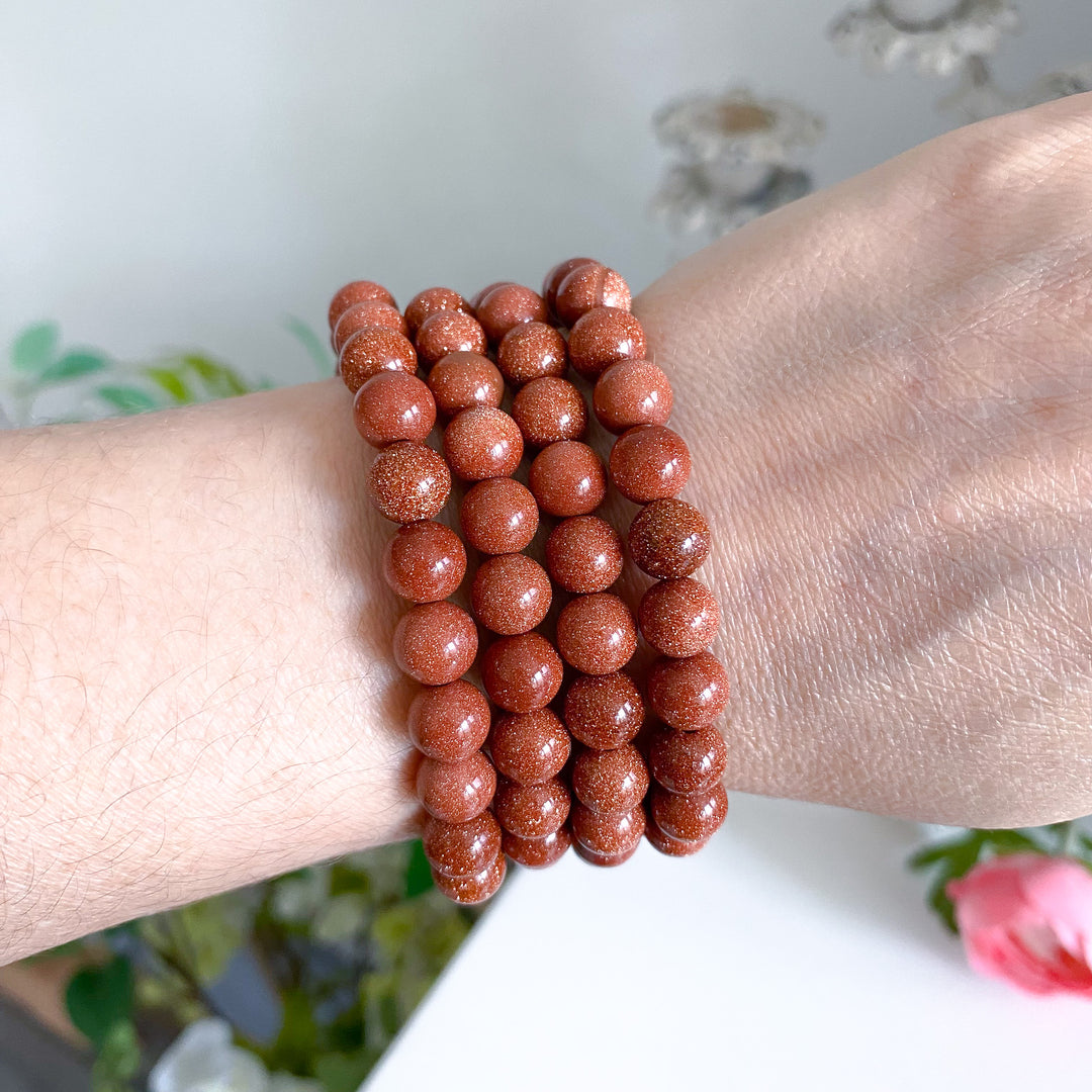 Goldstone Stretch Bracelet 8mm (Copper Flecks)