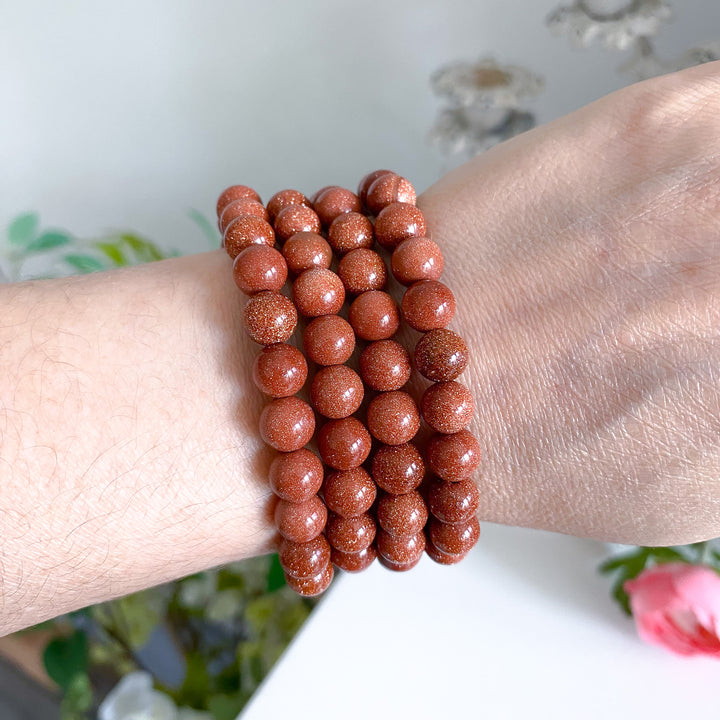 Goldstone Stretch Bracelet 8mm (Copper Flecks)