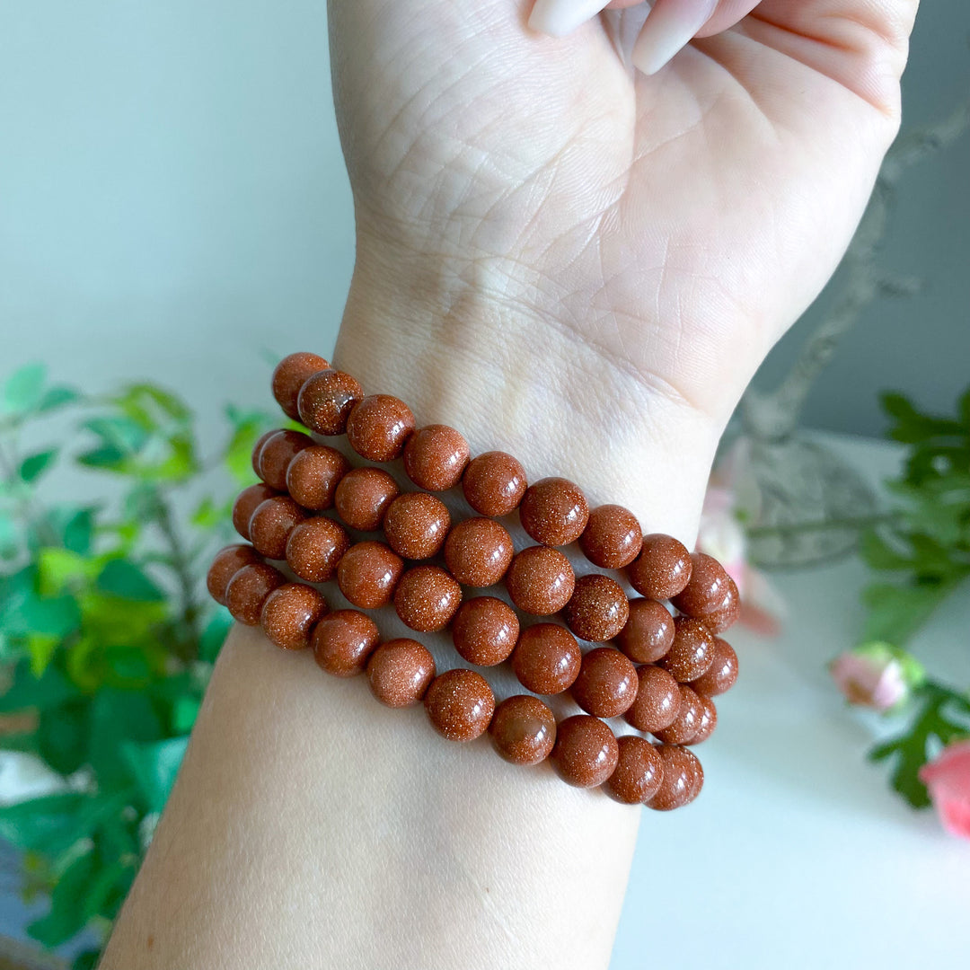 Goldstone Stretch Bracelet 8mm (Copper Flecks)