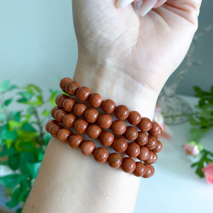 Goldstone Stretch Bracelet 8mm (Copper Flecks)