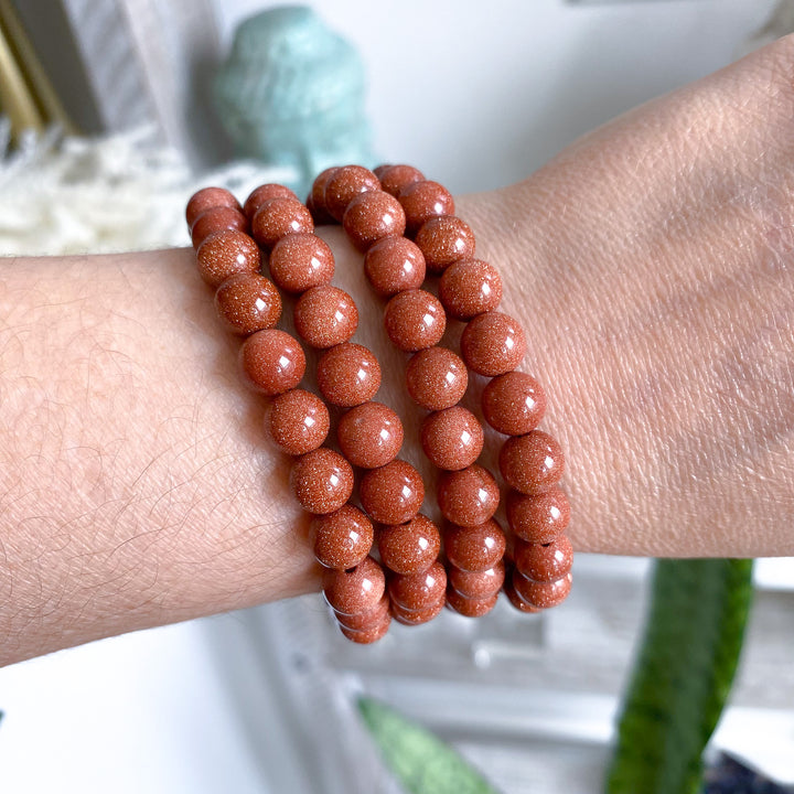 Goldstone Stretch Bracelet 8mm (Copper Flecks)