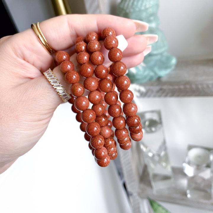 Goldstone Stretch Bracelet 8mm (Copper Flecks)