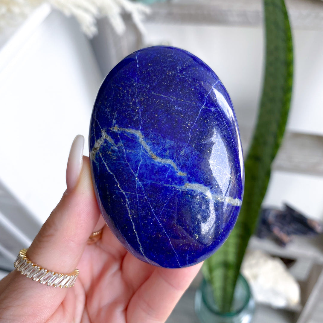 Midnight Blue Large Lapis Lazuli Palm Stone