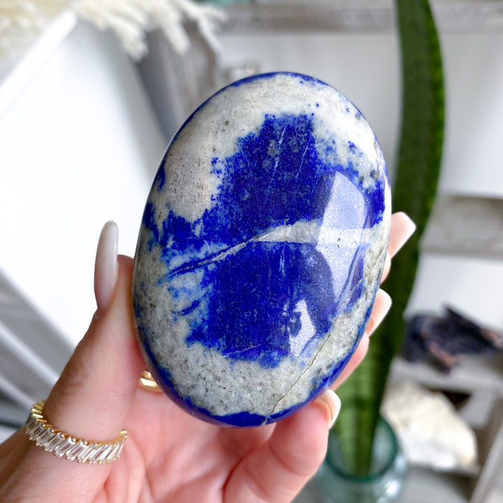 Midnight Blue Large Lapis Lazuli Palm Stone