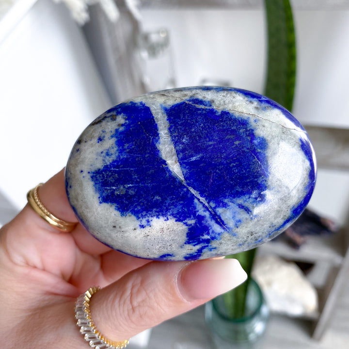 Midnight Blue Large Lapis Lazuli Palm Stone