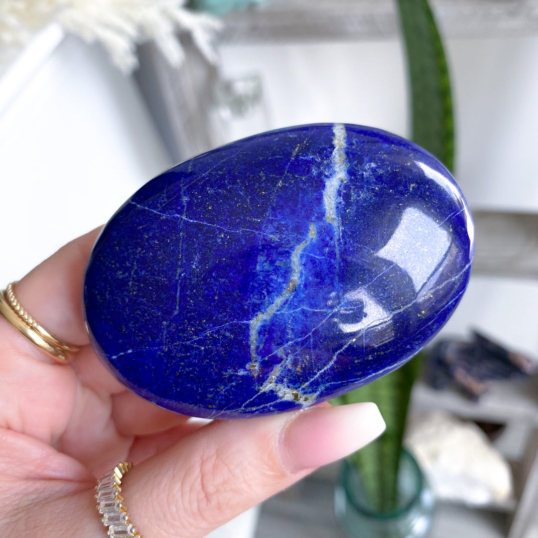 Midnight Blue Large Lapis Lazuli Palm Stone
