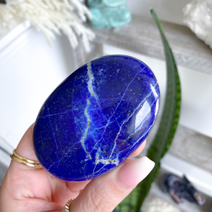 Midnight Blue Large Lapis Lazuli Palm Stone
