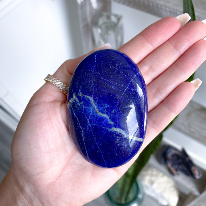 Midnight Blue Large Lapis Lazuli Palm Stone