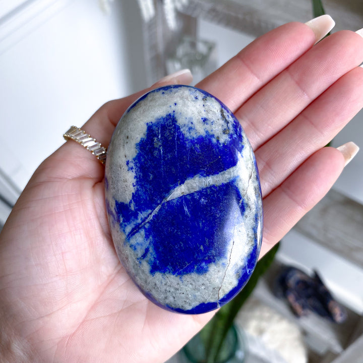 Midnight Blue Large Lapis Lazuli Palm Stone