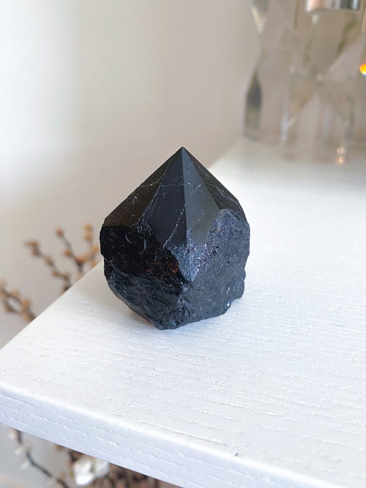 Shiny Black Tourmaline Top Polish Point #10