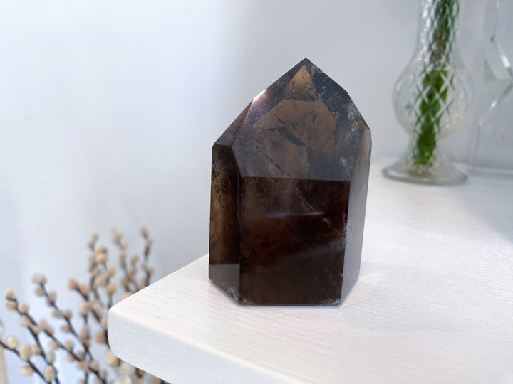 Faceted Smokey Quartz Tower