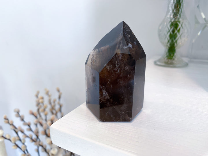 Faceted Smokey Quartz Tower
