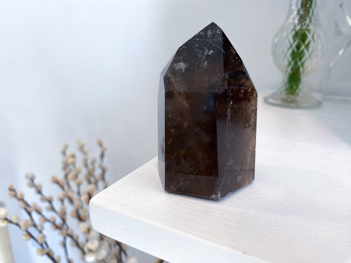 Faceted Smokey Quartz Tower