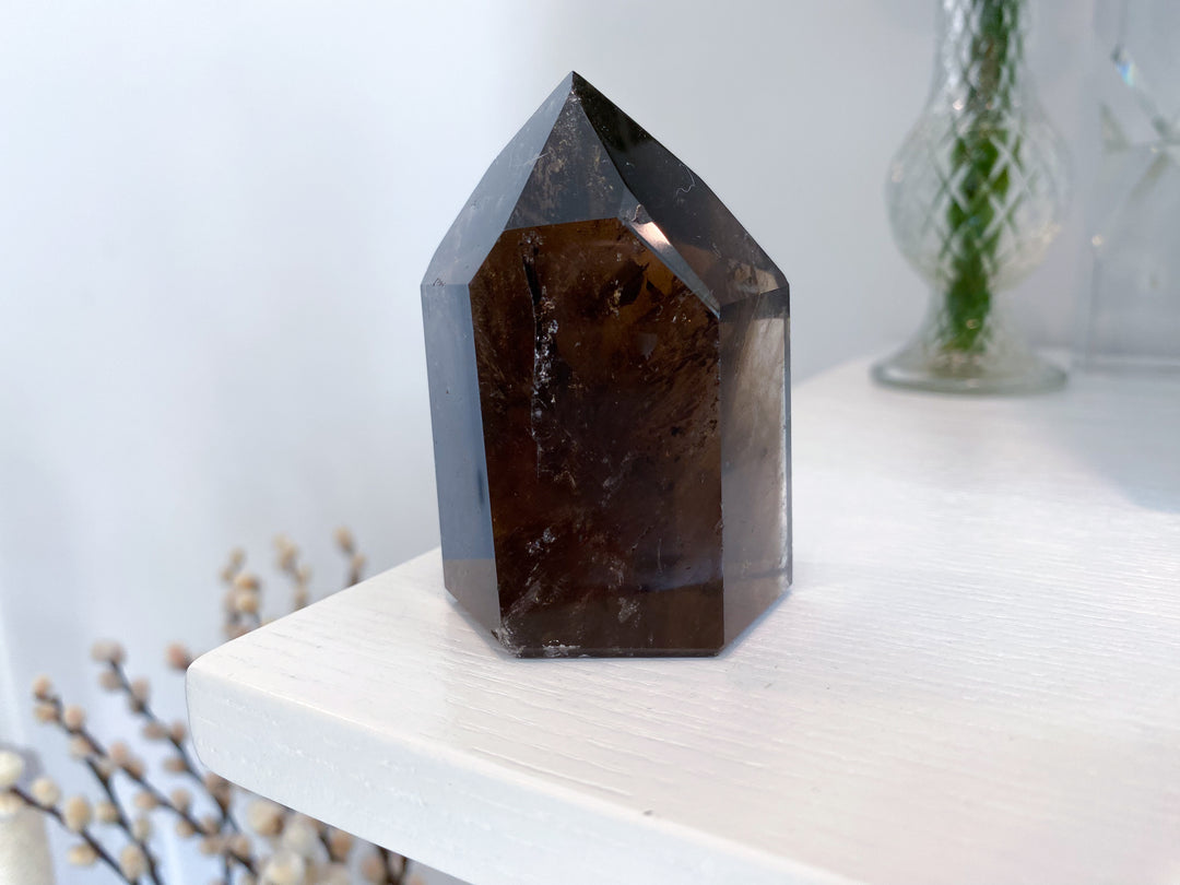 Faceted Smokey Quartz Tower